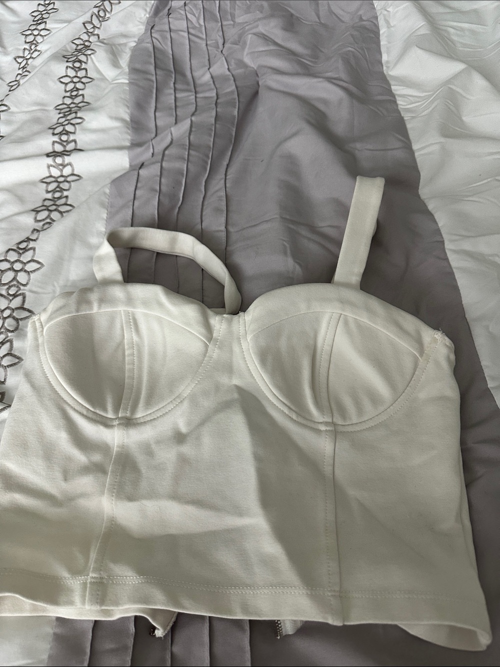 White Bustier Crop Top - Women medium